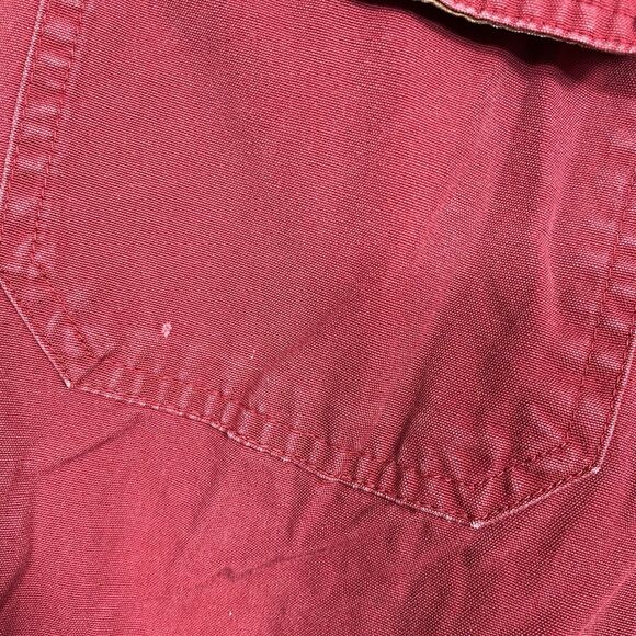 CABELAS Shirt Mens XL Twill Button Up Work Shooting Elbow Patch Cotton Chore Red - Picture 7 of 12